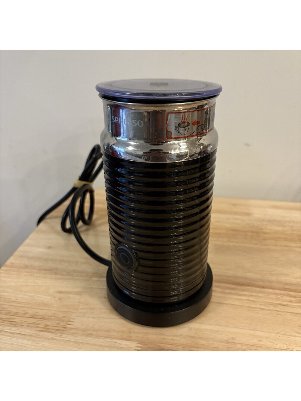 Nespresso Aeroccino Electric Milk Frother Black Model 3594 with Base Tested